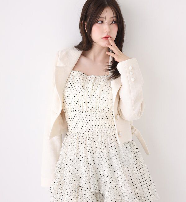  「【premiumorder】肩リボンティアードキャミワンピ」|ワンピース|