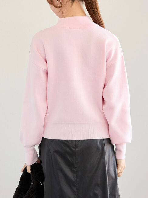 Te chichi「スタンドショルダーメタルボタンニット」|ニット・セーター|