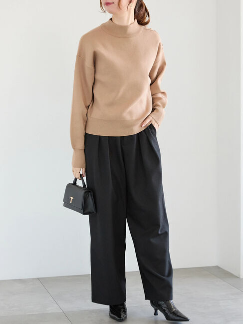 Te chichi「スタンドショルダーメタルボタンニット」|ニット・セーター|