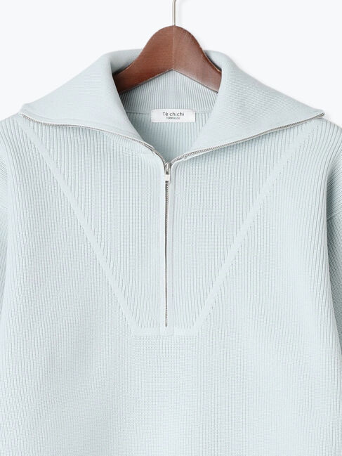 Te chichi TERRASSE「無撚糸ハーフジップニット」|ニット・セーター|