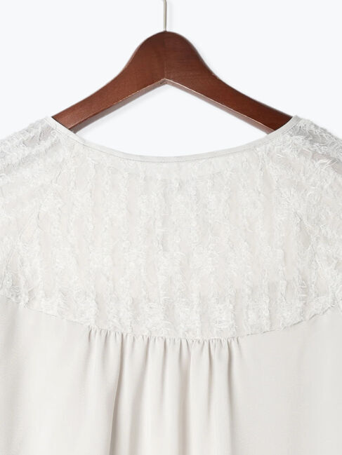 Te chichi TERRASSE「フリンジチュール切替ブラウス」|シャツ・ブラウス|