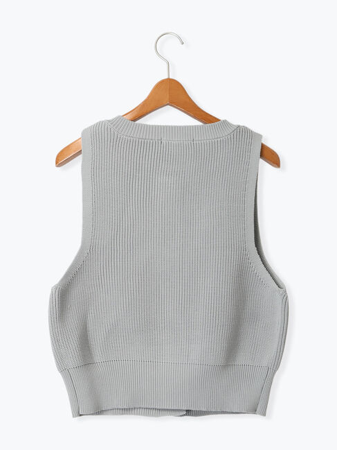 Lugnoncure「金ボタン無撚糸ニットベスト」|ニット・セーター|