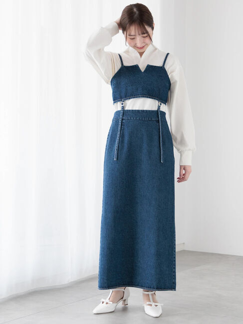 Te chichi TERRASSE「ビスチェ2WAYキャミワンピース(セットアップ可)《2025spring catalog item》」|ワンピース|ネイビー