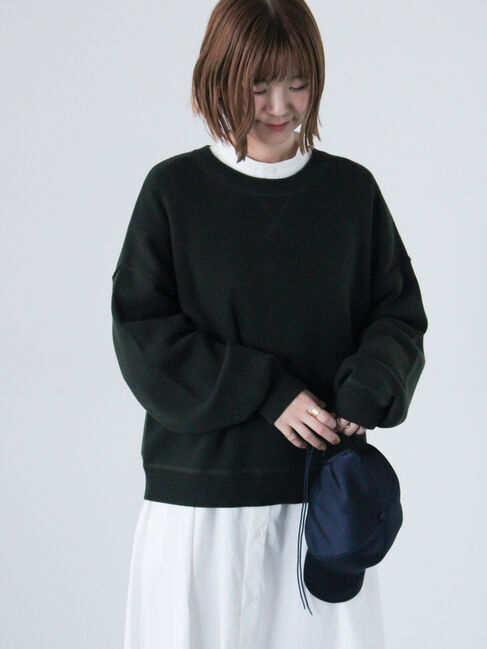 Lugnoncure「スウェットライククルーネックニット」|ニット・セーター|チャコールグレー