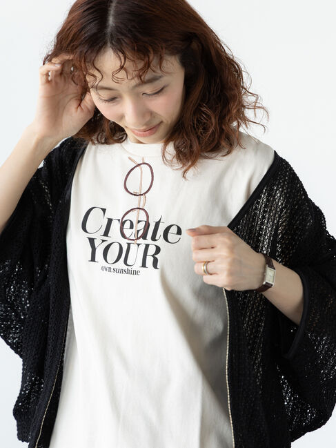 Lugnoncure「メガネ刺繍プリントTシャツ」|Tシャツ・カットソー|キナリ