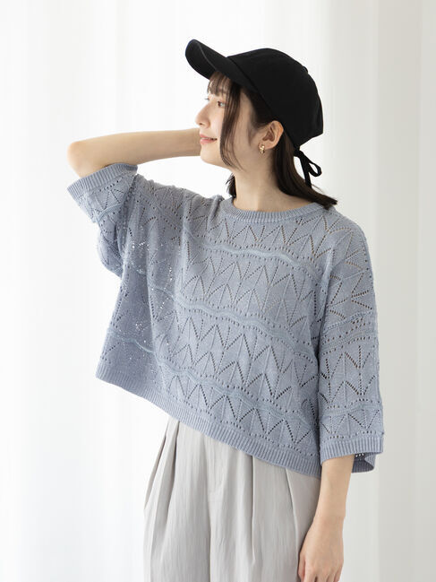 Te chichi TERRASSE「ラメ混なみなみメッシュニット」|ニット・セーター|