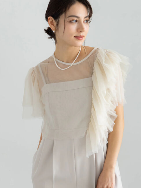 Te chichi「【セレモニーアイテム】チュールフリルレイヤードボレロ」|シャツ・ブラウス|