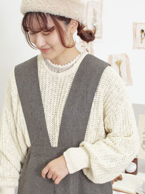 Samansa Mos2「ツイードライクジャンパースカート」|ワンピース|