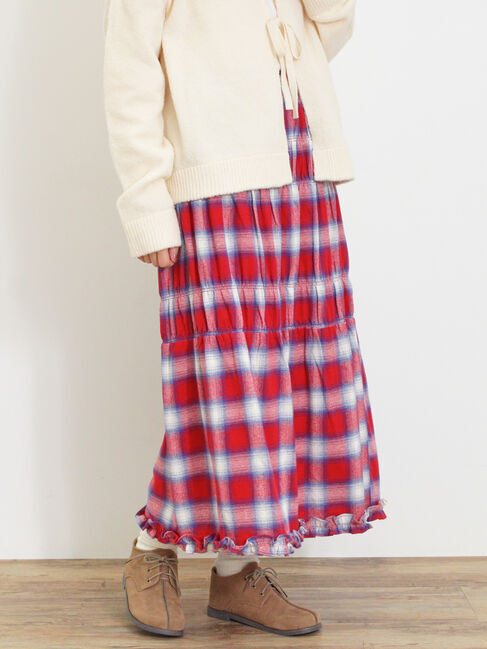 Samansa Mos2「シャーリングティアードスカート」|スカート|