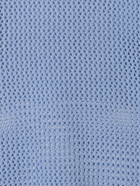 Samansa Mos2 blue「ロゴメッシュニットプルオーバー」|ニット・セーター|