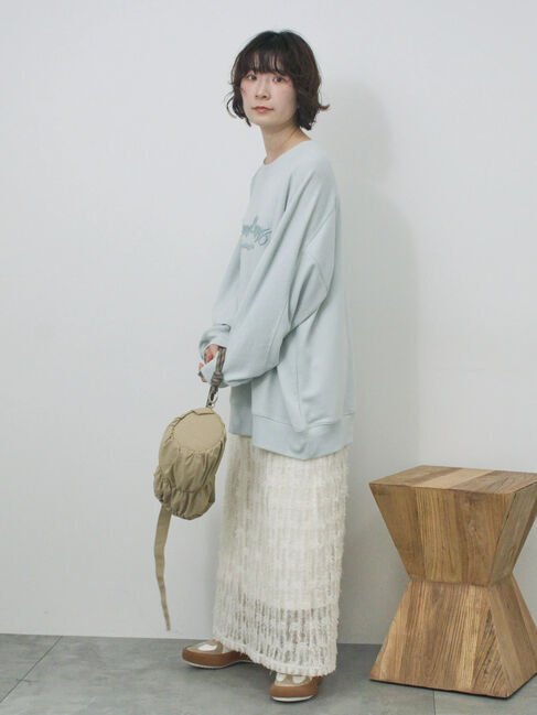 Samansa Mos2 blue「フリンジレーススカート」|スカート|
