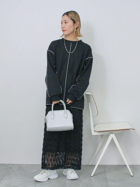 Samansa Mos2 blue「フリンジレーススカート」|スカート|