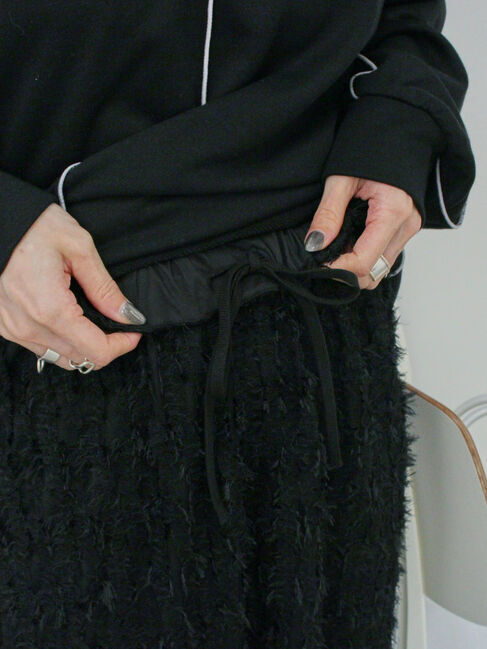 Samansa Mos2 blue「フリンジレーススカート」|スカート|