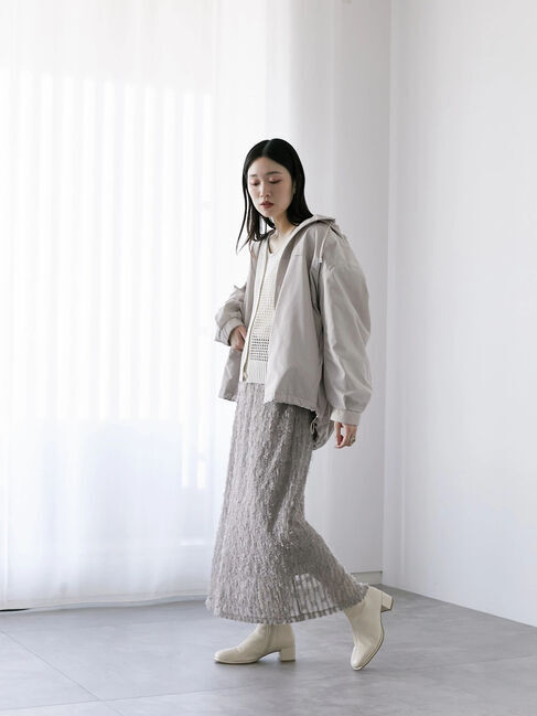 Samansa Mos2 blue「フリンジレーススカート」|スカート|