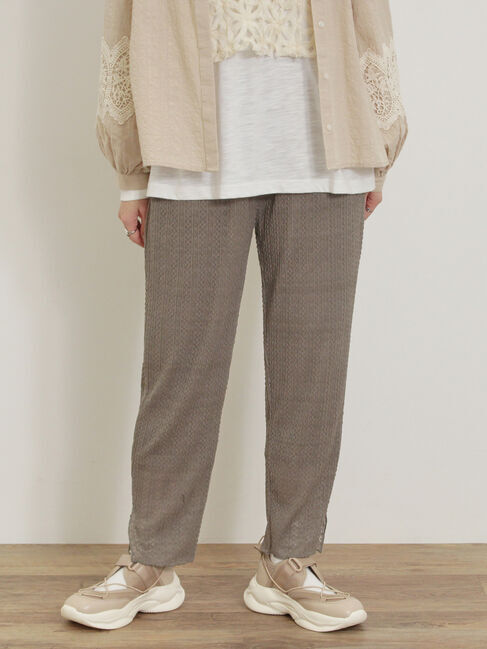 Samansa Mos2「フラワー柄オーバーレースレギンスパンツ」|その他|モカ