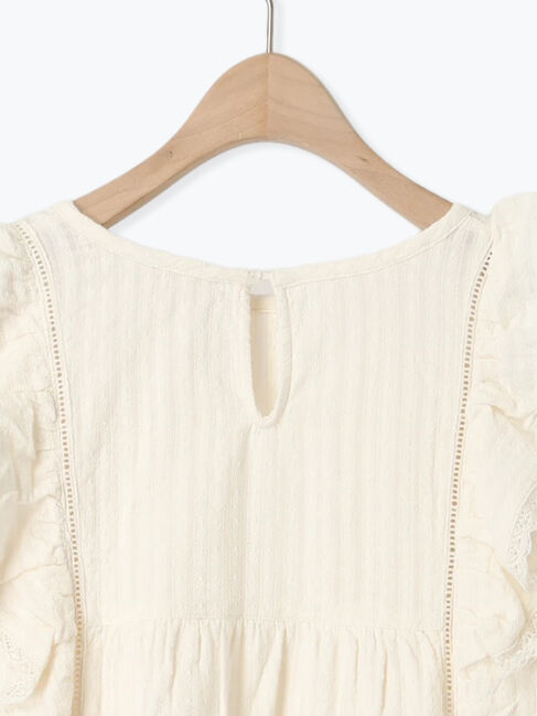 Samansa Mos2「ドビーストライプレースフリルブラウス」|シャツ・ブラウス|