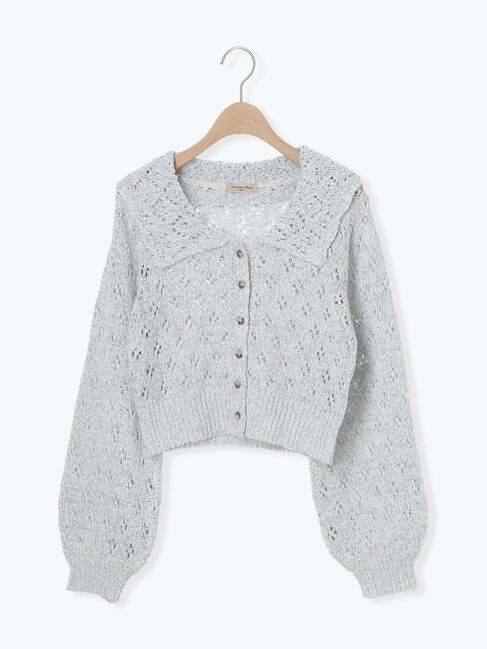 Samansa Mos2「テープヤーンラウンドカラーカーディガン」|カーディガン|