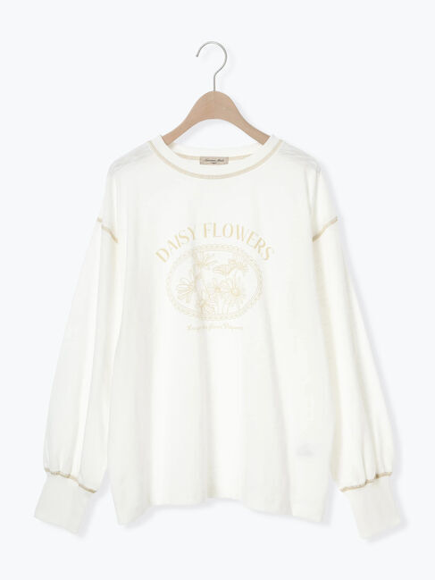 Samansa Mos2「配色ステッチプリントアソートロングTシャツ」|Tシャツ・カットソー|