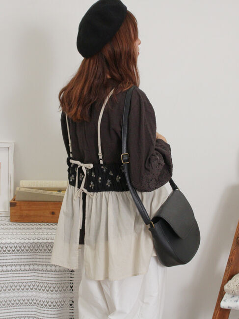 Samansa Mos2「バイカラー花刺繍ビスチェ」|シャツ・ブラウス|