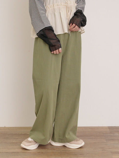 Samansa Mos2「【M/Lサイズ】柄アソートストレートパンツ」|その他|カーキ