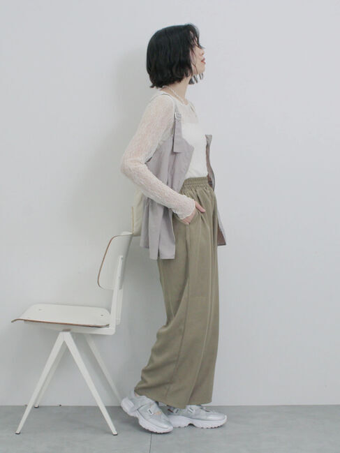 Samansa Mos2 blue「フロントジップドロストビスチェ」|シャツ・ブラウス|