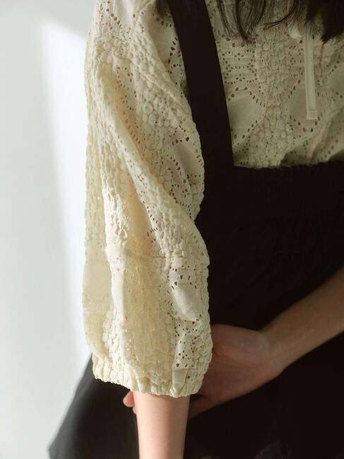 Samansa Mos2 blue「フロントジップドロストビスチェ」|シャツ・ブラウス|