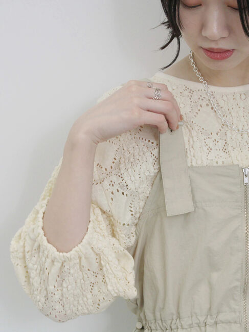 Samansa Mos2 blue「フロントジップドロストビスチェ」|シャツ・ブラウス|