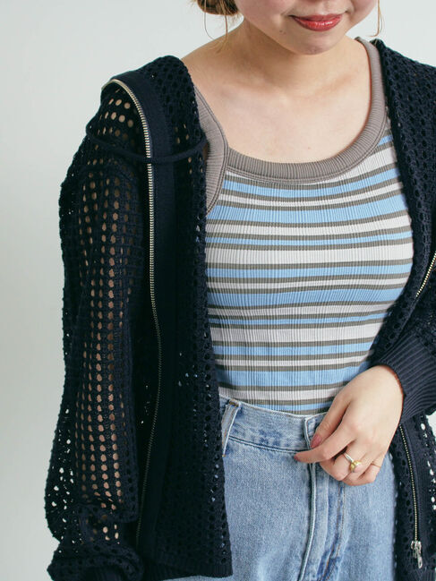 SM2「ランダムリブカップ付アシメキャミソール」|キャミソール|ブルー