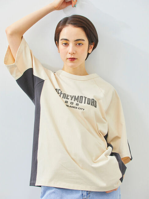 SM2「配色ラインロゴプリントオーバーTシャツ」|Tシャツ・カットソー|