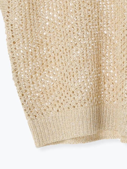 Samansa Mos2 blue「メランジラメメッシュニットベスト」|ニット・セーター|