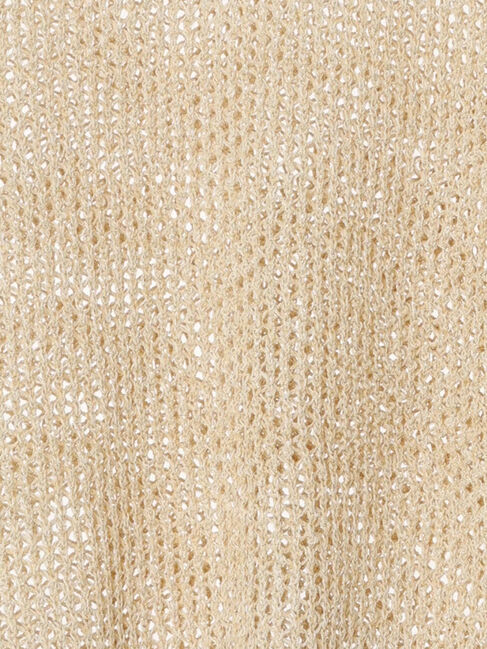 Samansa Mos2 blue「メランジラメメッシュニットベスト」|ニット・セーター|