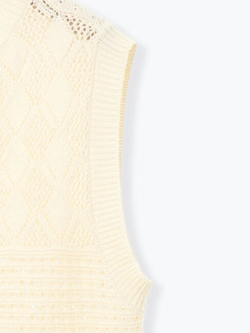 Samansa Mos2「前後2WAYパッチワークニットベスト」|ダウンベスト・ベスト|