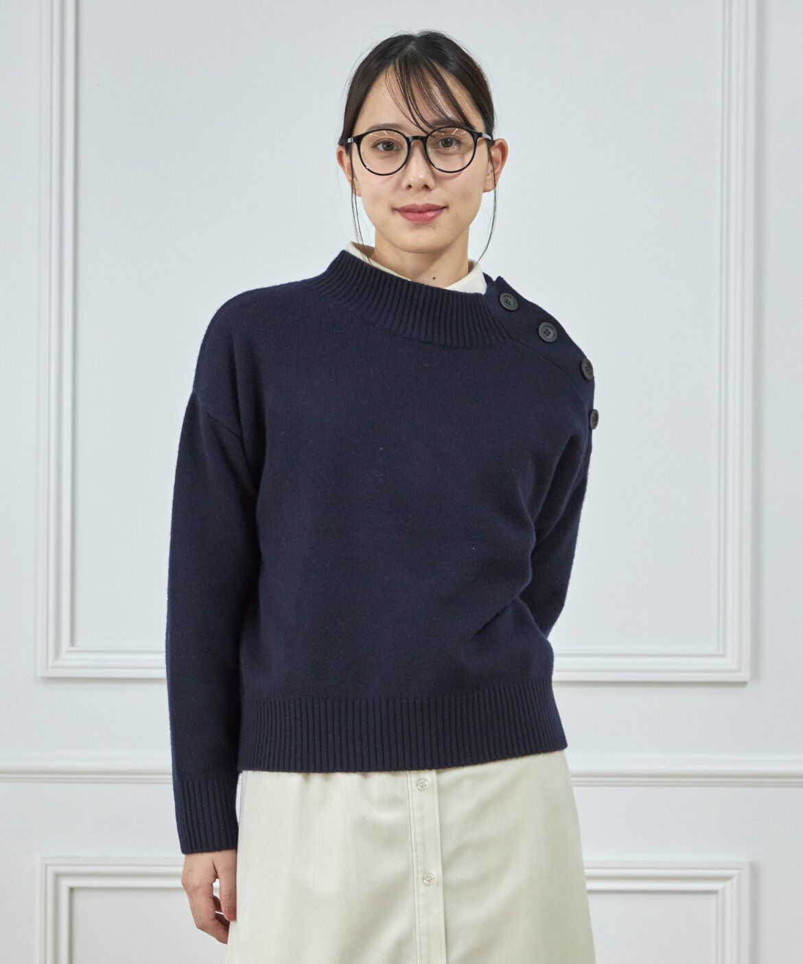 DAY by DAY it&rsquo;s international「ウール肩ボタンニットプルオーバー」|ニット・セーター|ネイビー