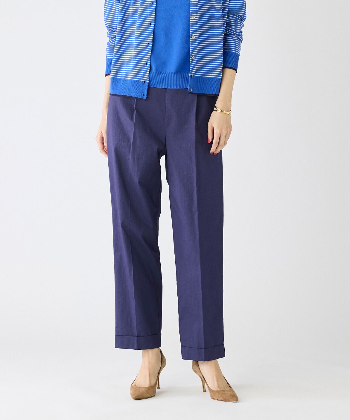 DAY by DAY it&rsquo;s international「ワンタックテーパードパンツ」|スラックス|ネイビー