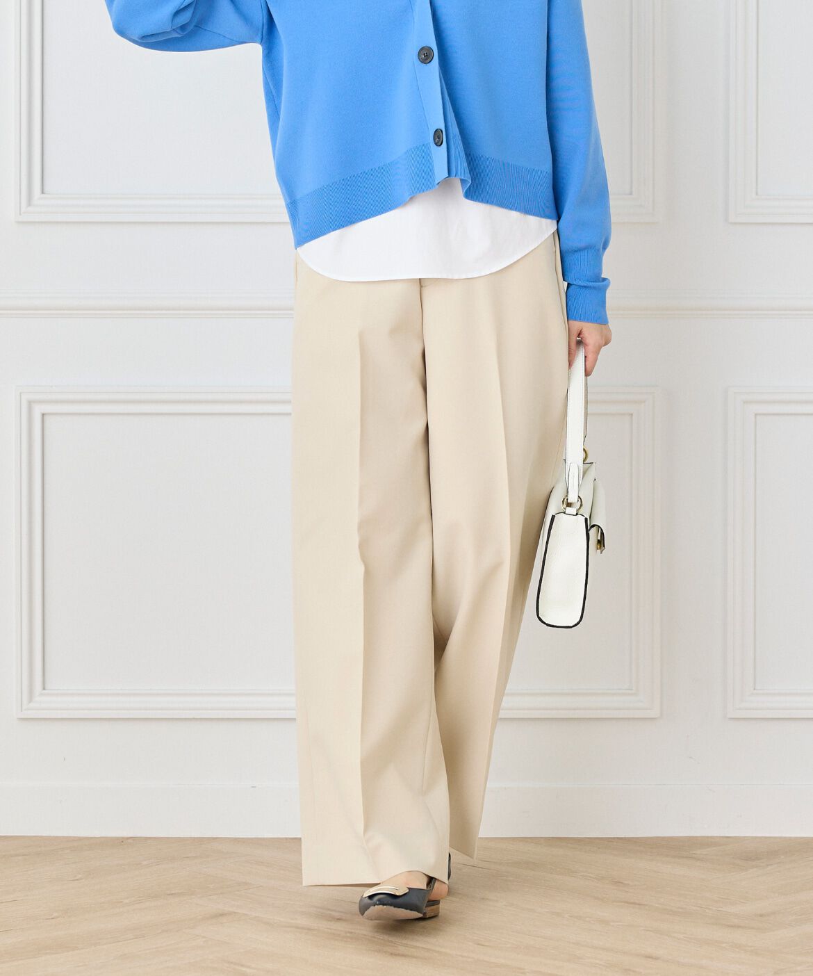 INED「《大きいサイズ》美脚ワイドパンツ」|その他|ベージュ2