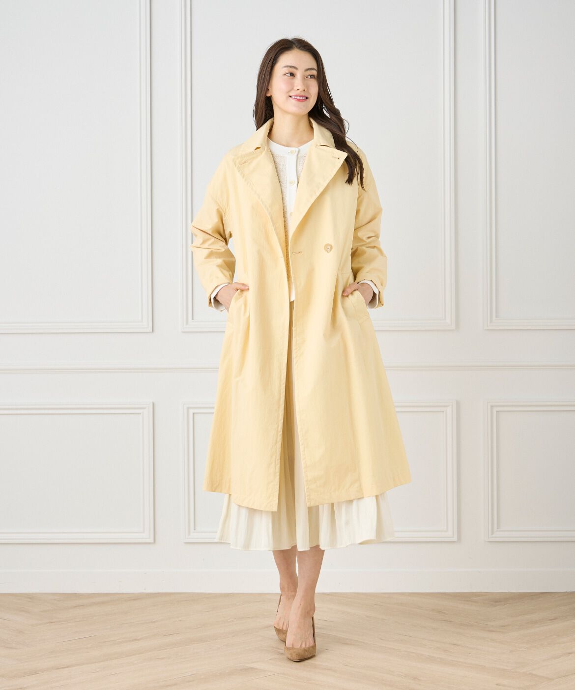 7-IDconcept.「《大きいサイズ》ナイロンタッサートレンチコート」|トレンチコート|