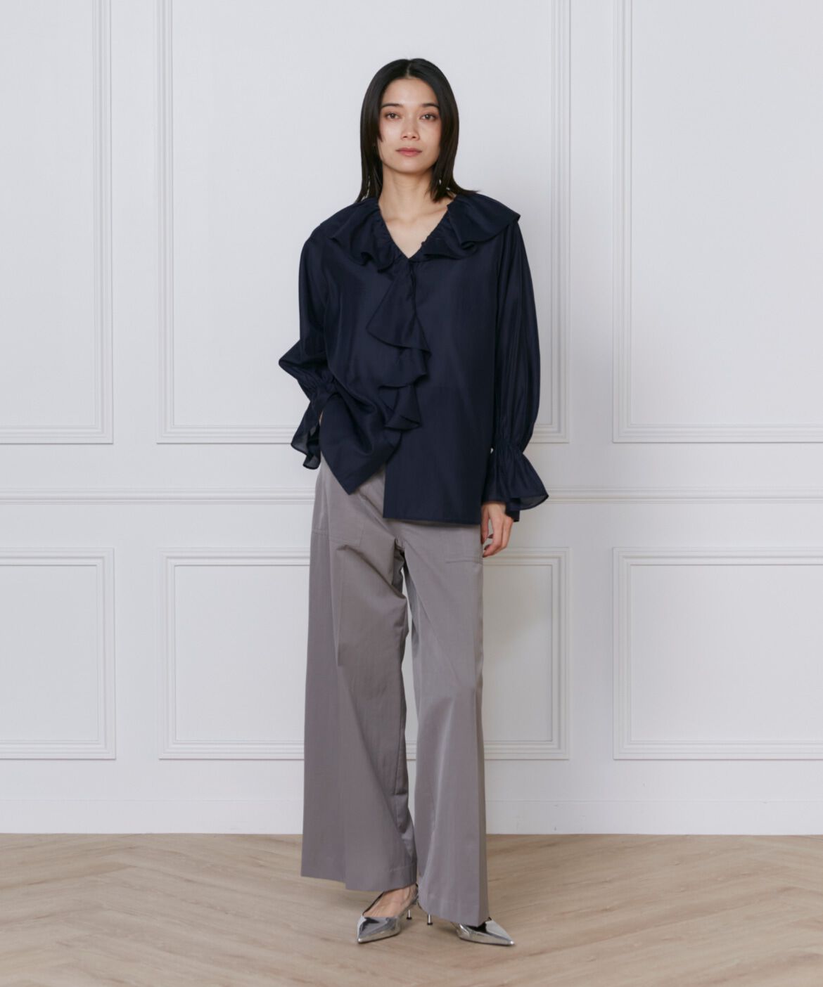 INED「《大きいサイズ》サテンベイカーパンツ」|その他|