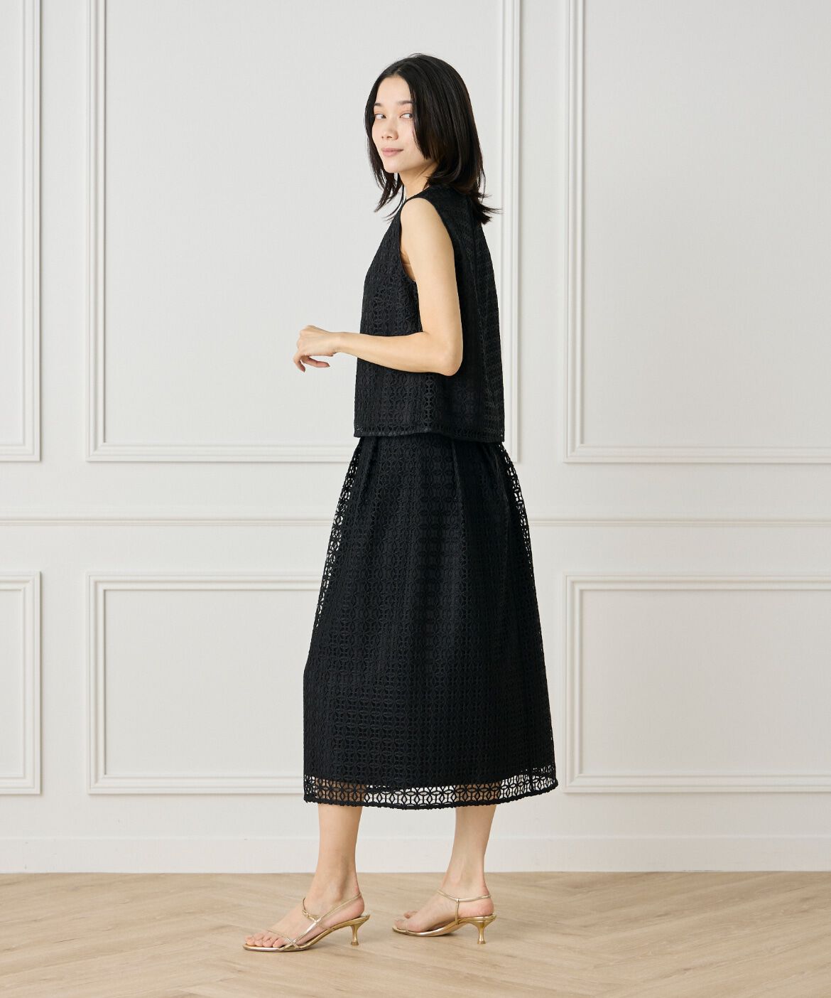 INED「タックレーススカート」|タイト|