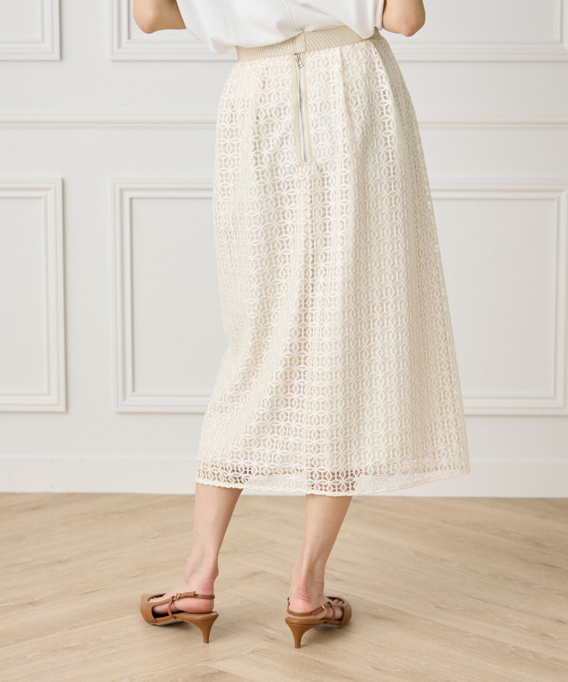 INED「タックレーススカート」|タイト|