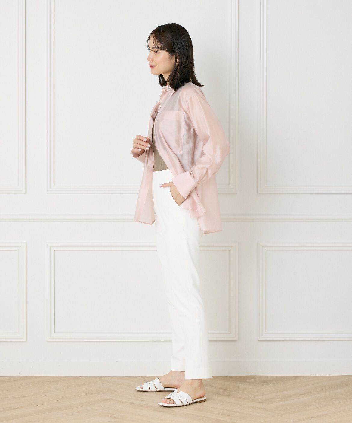 INED「《WEB限定カラー》オーガンジーシアーシャツ」|シャツ・ブラウス|