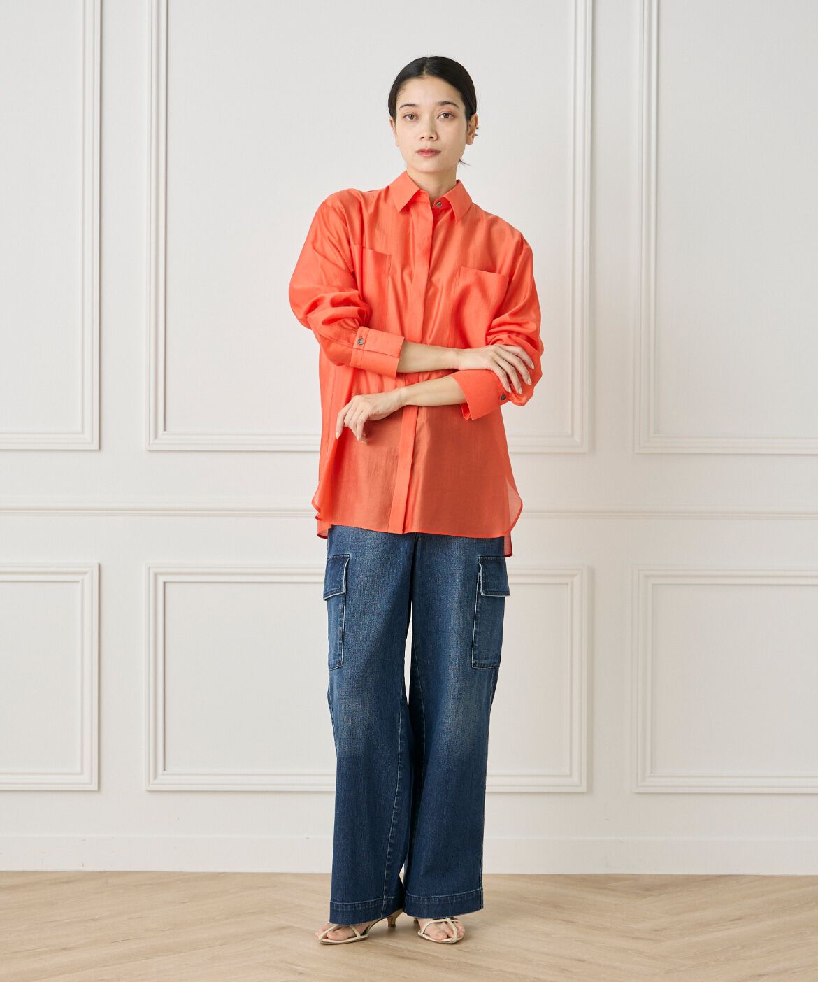 INED「《WEB限定カラー》オーガンジーシアーシャツ」|シャツ・ブラウス|