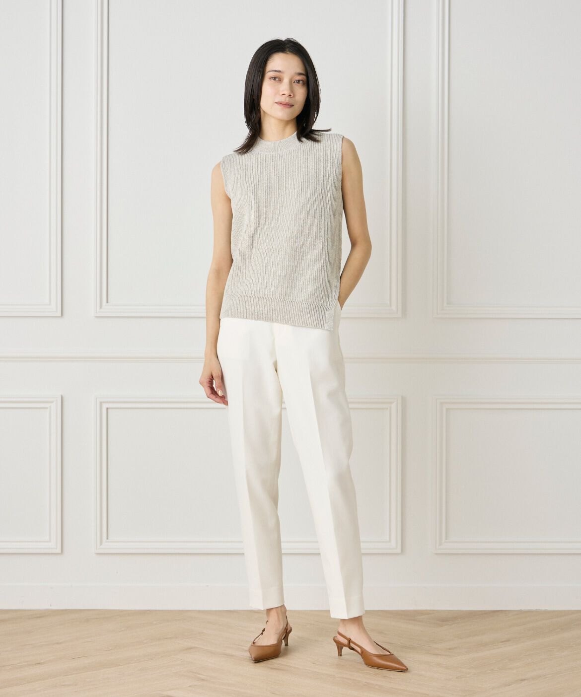 INED「アシンメトリープルオーバーニット」|ニット・セーター|