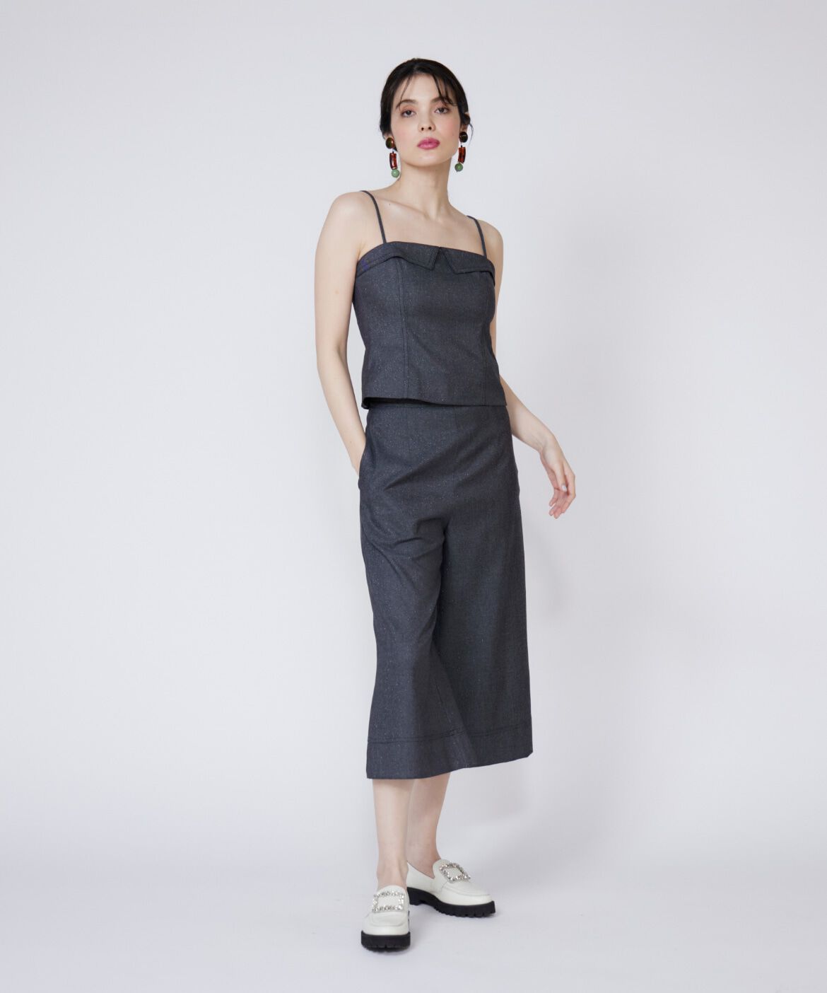 Maglie le cassetto「ラメデニムビスチェ」|シャツ・ブラウス|