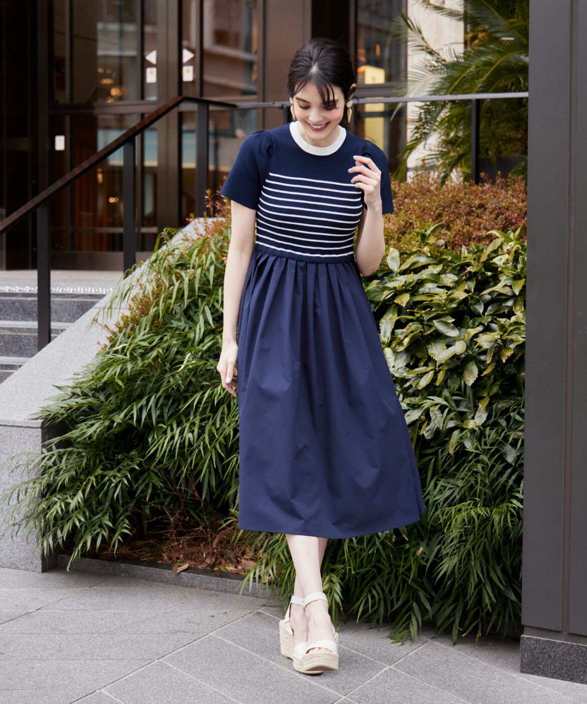 Maglie le cassetto「《WEB限定》リブドッキングワンピース」|その他|