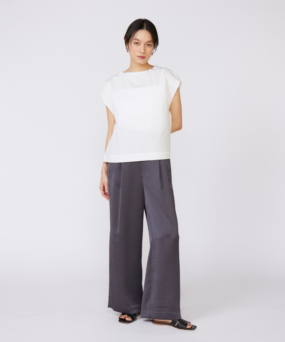 INED「タックフリルカットソー」|Tシャツ・カットソー|