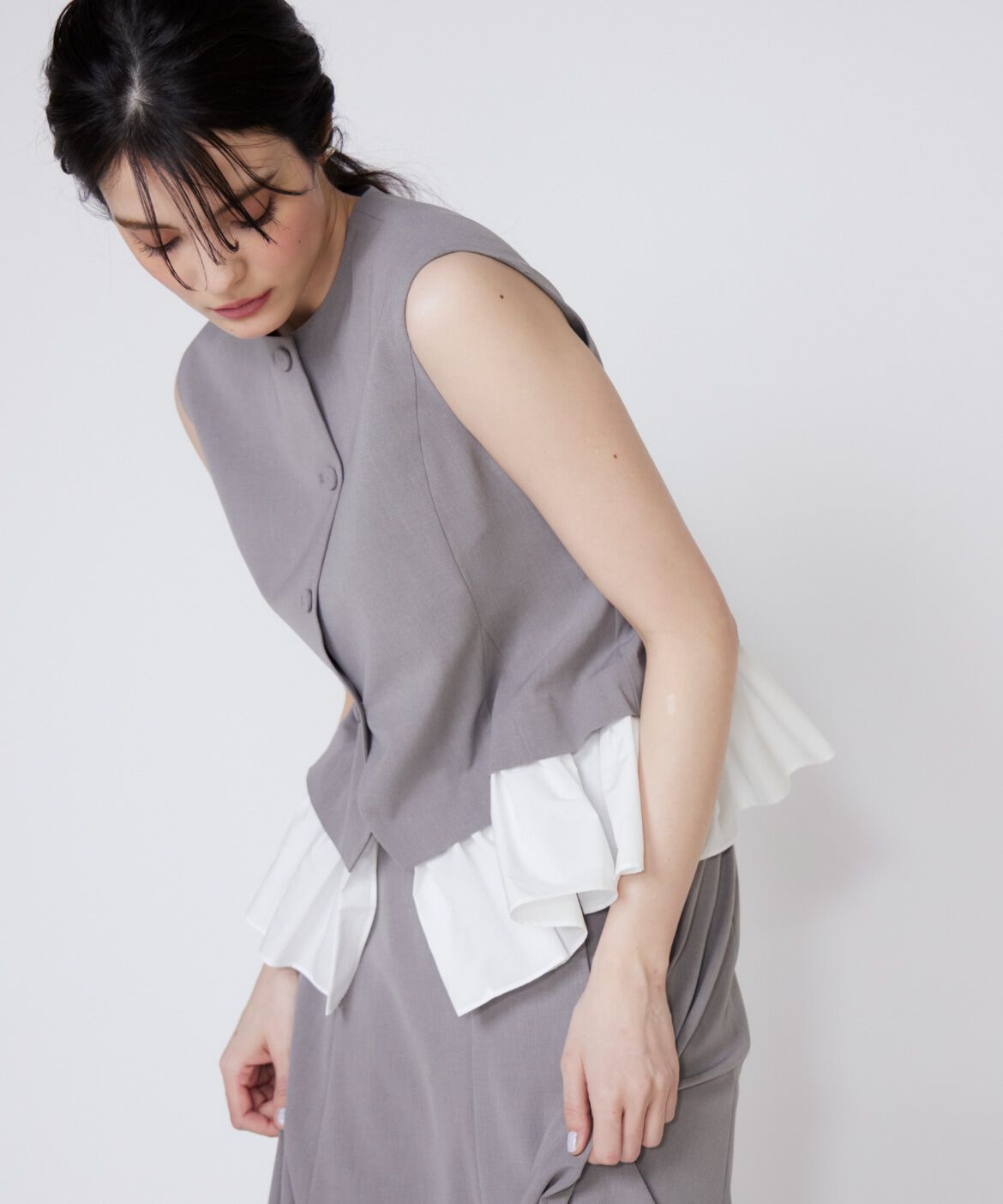 Maglie le cassetto「異素材ドッキングジレ」|ダウンベスト・ベスト|