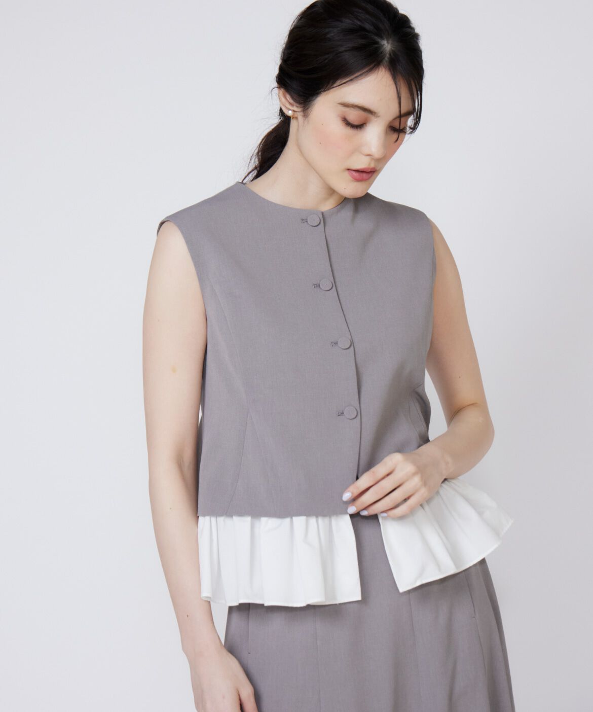 Maglie le cassetto「異素材ドッキングジレ」|ダウンベスト・ベスト|