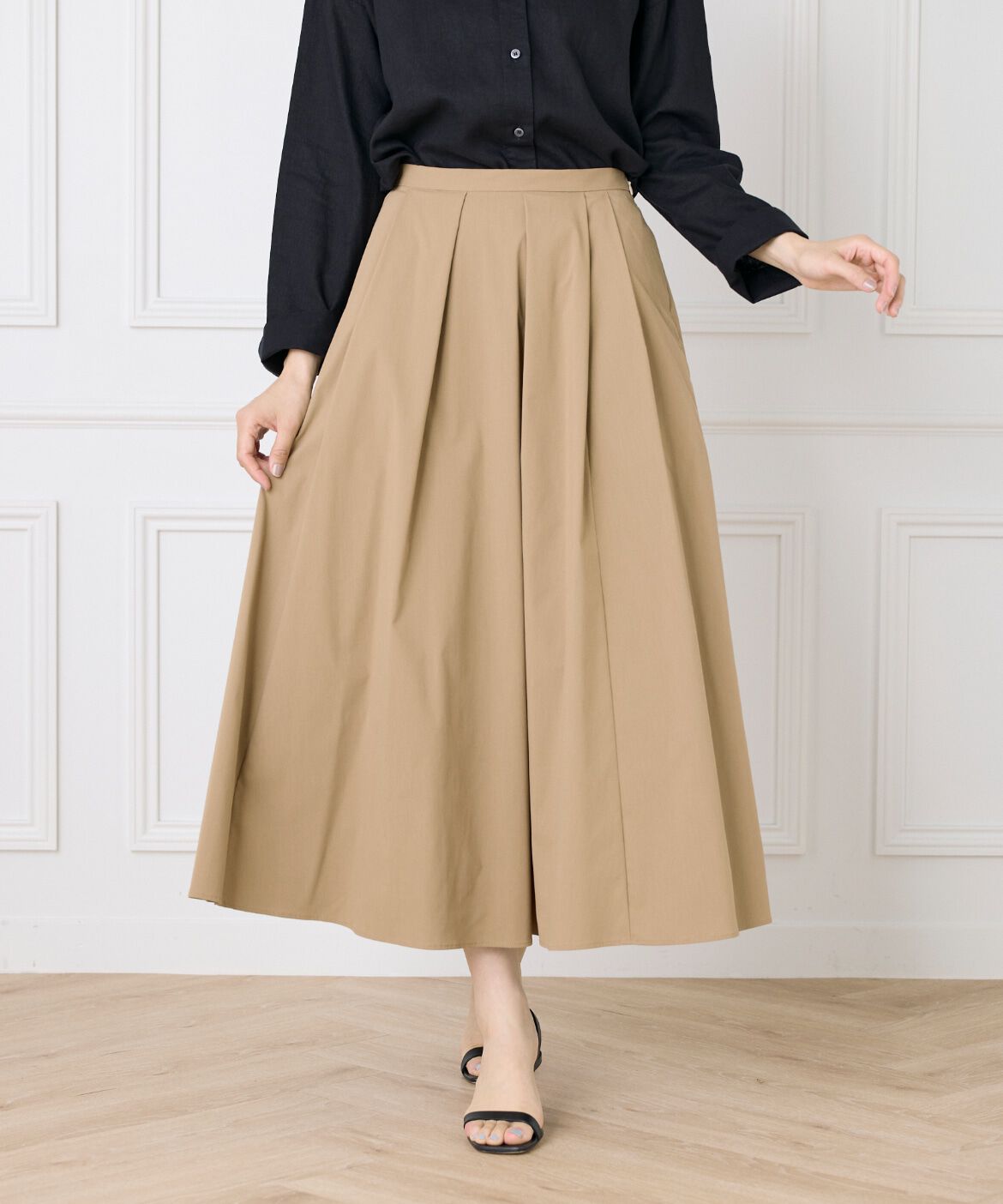 DAY by DAY it&rsquo;s international「タックフレアスカート」|スカート|ベージュ2