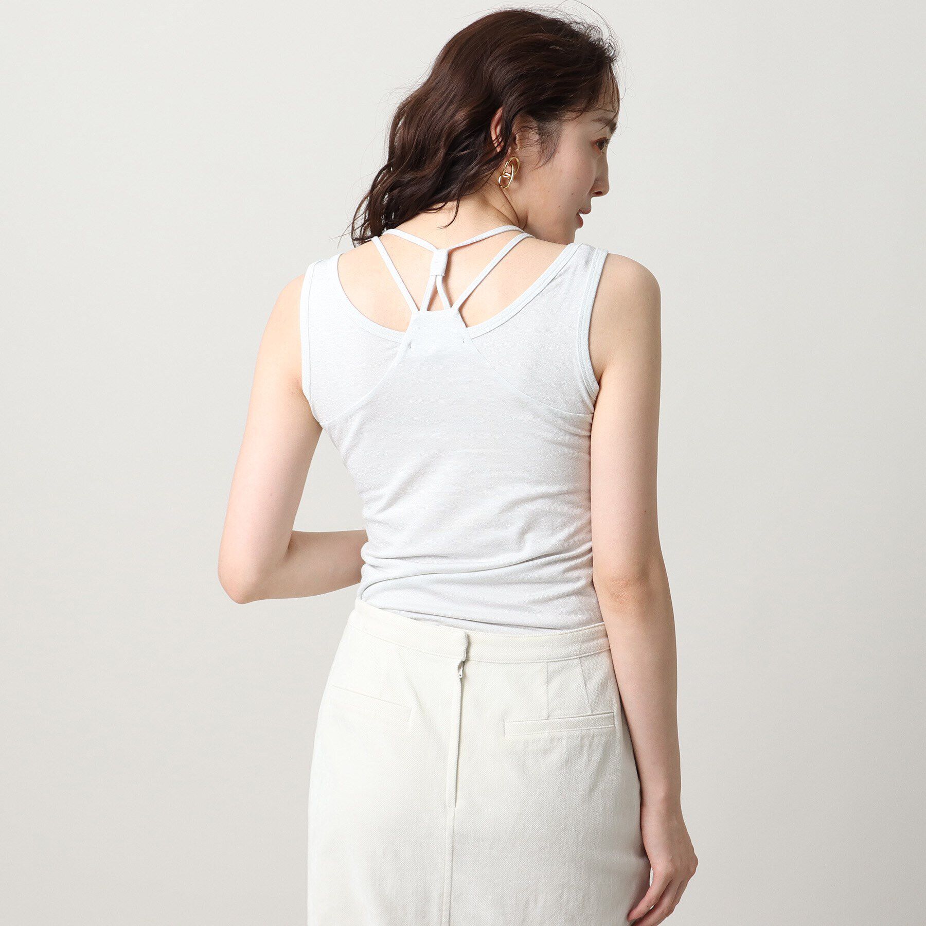 UNTITLED「リーベルラメベア天竺タンクトップ」|キャミソール|