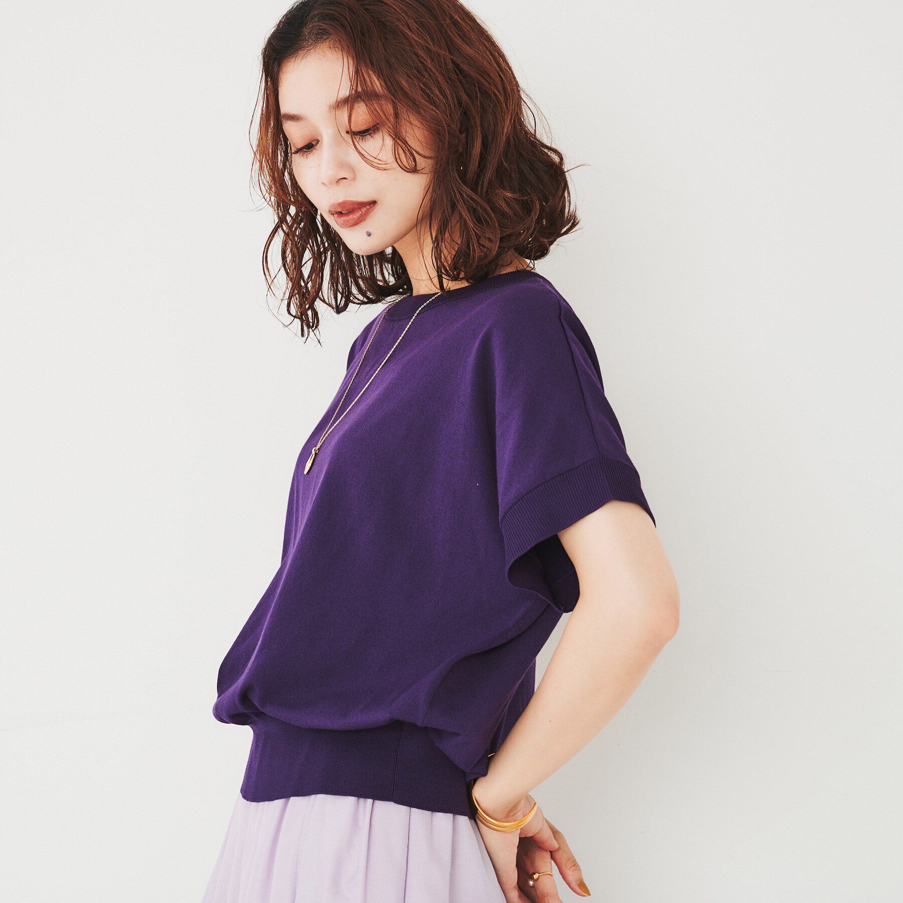 UNTITLED「【2WAY/薄手/清涼感】コットンエステル サマーニット」|ニット・セーター|